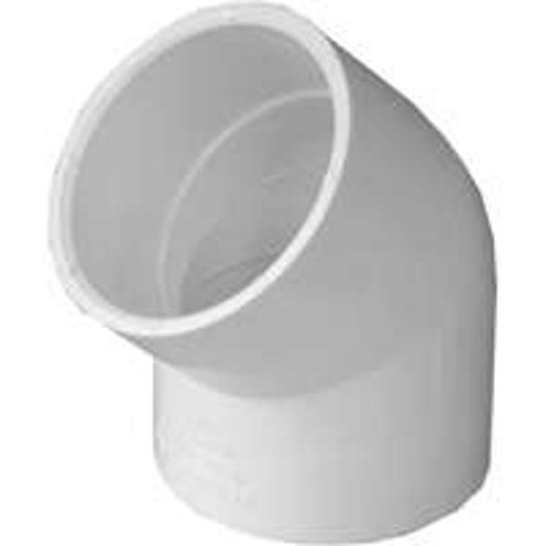 LASCO 435486 2 In PVC Schedule 40 Elbow 45 Degree