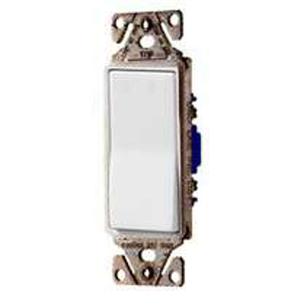 EATON-COOPER WIRING 7501W-BOX 1-Pole Decorative Rocker Switch 120/277 VAC 15 Amp White