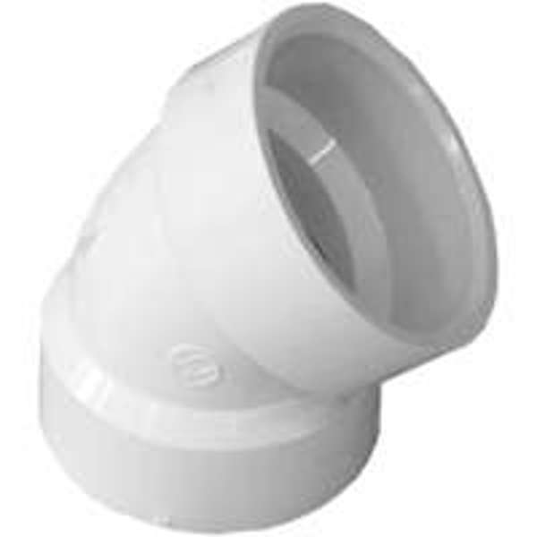 Genova Products 70615 Elbow 1-1/2 In 45 Deg DWV Hub Sch 40 PVC