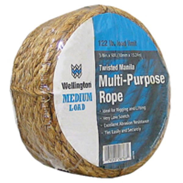 TW Evans Cordage 28768 Twisted Manila Rope 3/8 In 50 Ft