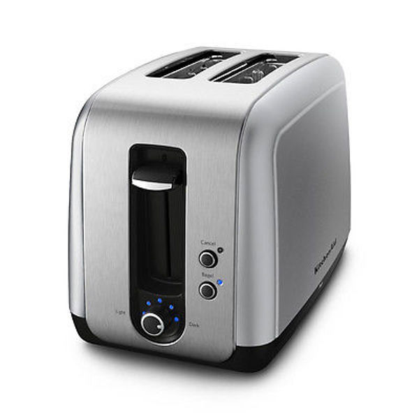 KitchenAid KMT211CU 2 Slice Toaster Stainless Steel Silver Bagel Button Wide Slots
