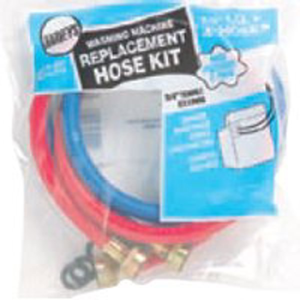 Harvey's 93200 Washing Machine Hose Kit 3/8X4 Red and Blue Female x Female EPDM Rubber