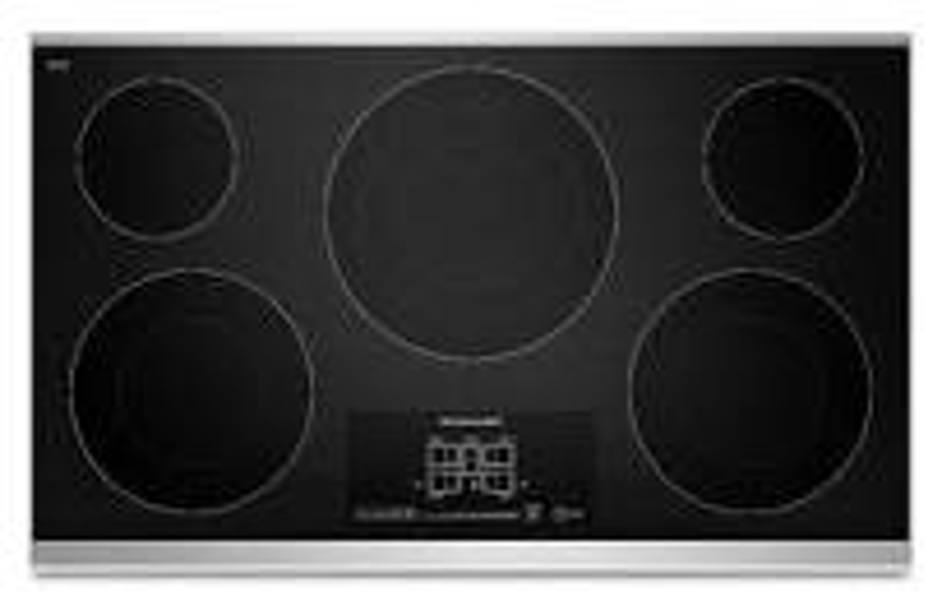 KitchenAid KECC667BSS Electric Cooktop 36 In Ceramic Glass 12/9/6 In Triple Burner 2-10/6 In Dual Burners 2-6 In Single Burners