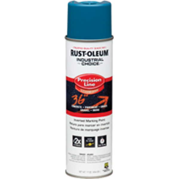 Rust-Oleum 203022V Inverted Marking Spray Paint 17 Oz Blue Semi Gloss APWA Caution