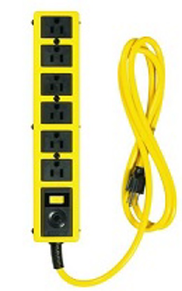 5139N Coleman Cable Inc F06026 Power Strip 6 Outlet Yellow