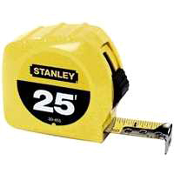 STANLEY TOOLS 30-455 Tape Ruler 1 In x 25 Ft Steel Yellow High Visibility ABS Case