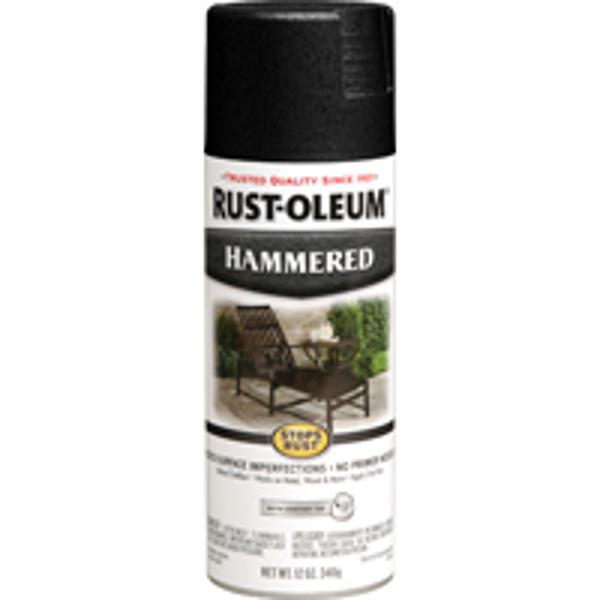 Rust-Oleum 7215830 Hammered Spray Paint 12 Oz Black Rust Preventative