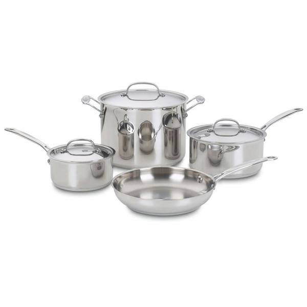 Cuisinart 77-7 Cookware Set 7 Piece Stainless Steel Chef's Classic