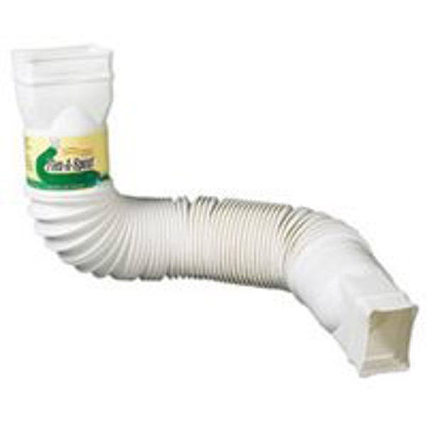 Amerimax Home Products 85010 Flex A Spout Downspout Extension White Corrugated Rigid