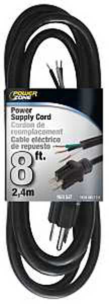 POWERZONE OR010608 Power Supply Cord 8 Ft 13 Amp 125 Volt Black