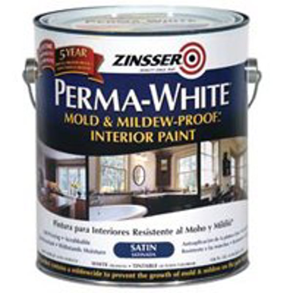 Zinsser 02711 White Satin Paint 1 Gal Water Based for Kitchen and Bath