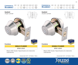 BP800-US32D Commercial Single Cylinder Deadbolt