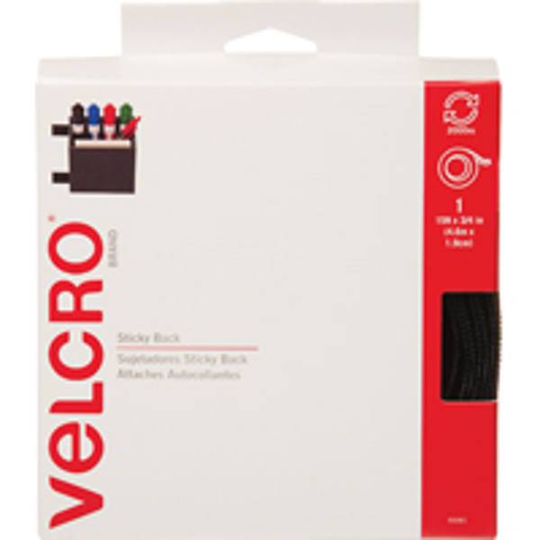 VELCRO USA INC 90081 Fastener 3/4X15 In Nylon Rubber Adhesive Black