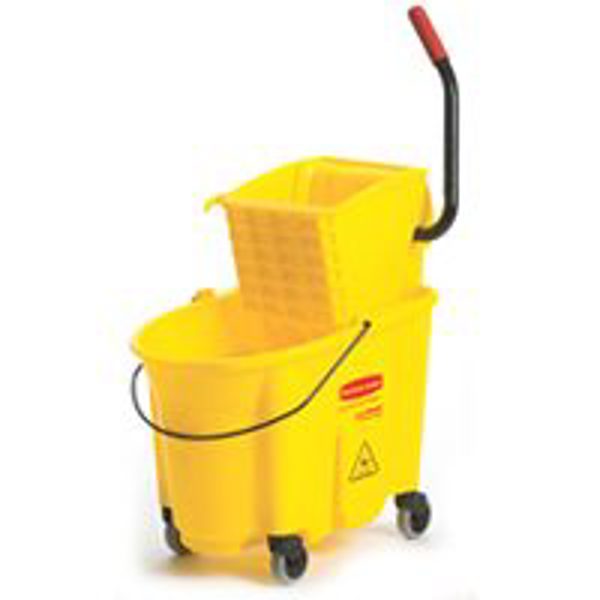 Rubbermaid FG758021YEL Mop Bucket 35 Qt Capacity Plastic Yellow with Wheels