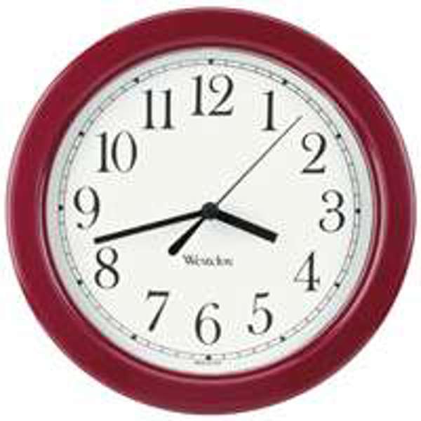 Westclox 46983 Round Wall Clock 8.5 In Burgundy
