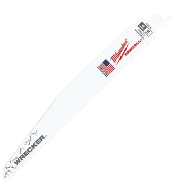 Milwaukee 48-00-5706 Reciprocating Saw Blade 9 In X 1 In X 0.33 In Bi Metal 8 TPI