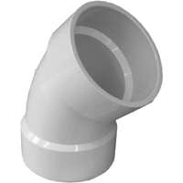 Genova Products D321060 45 Degree PVC Elbow 6 In Schedule 40 DWV Hub