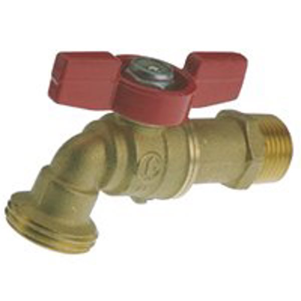 B&K Industries 103-023 Valve Hose Bib Ball 1/2 x 3/4 Inch Connection Brass Body
