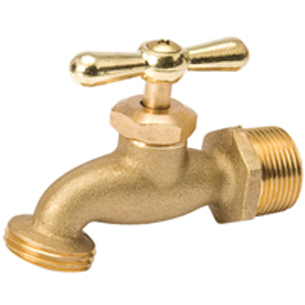 B&K Industries 103-003 Hose Bibb 1/2 In MPT Inlet 3/4 Male Hose Thread Outlet 125 PSI Brass
