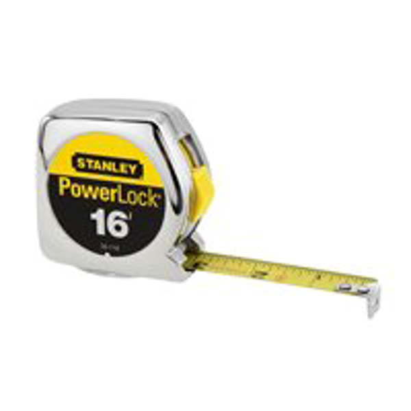 Stanley 33-116L Tape Measure 16 Ft x 3/4 In Steel Blade ABS Case Chrome