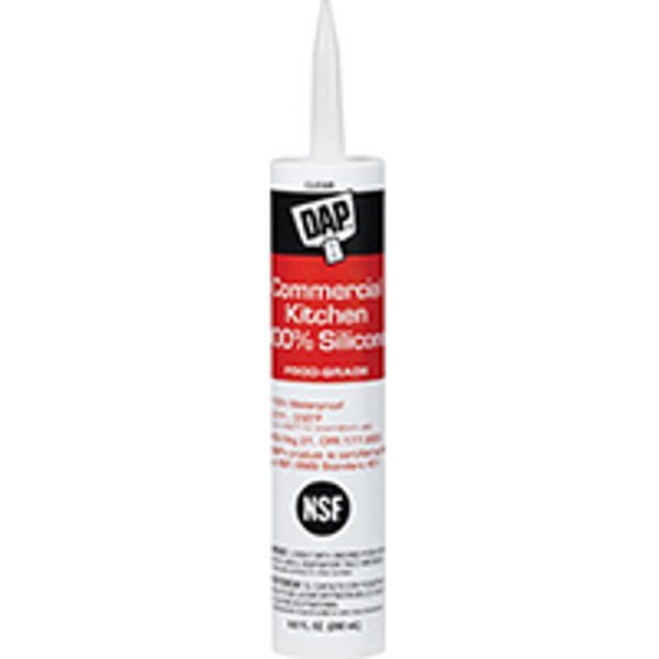 DAP INC 08658 Silicone Caulking 9.8 Oz Clear Waterproof for Commercial Kitchen Use