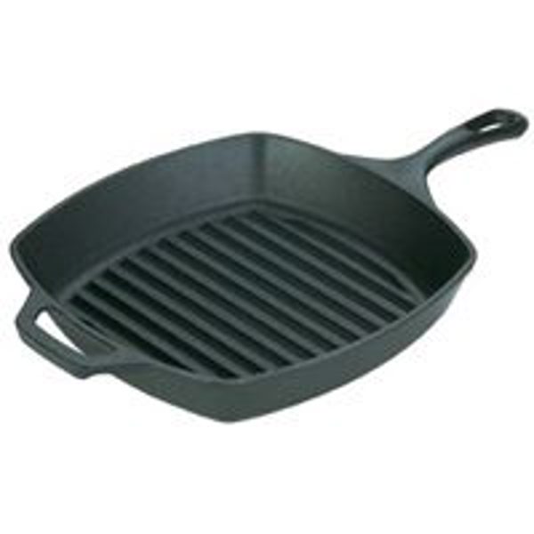 Lodge MFG CO L8SGP3 Square Grill Skillet 10-1/2 In Cast Iron