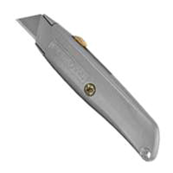 STANLEY TOOLS 10-099 Heavy Duty Retractable Utility Knife Straight High Carbon Steel 2-7/16 In X 6 In Gray