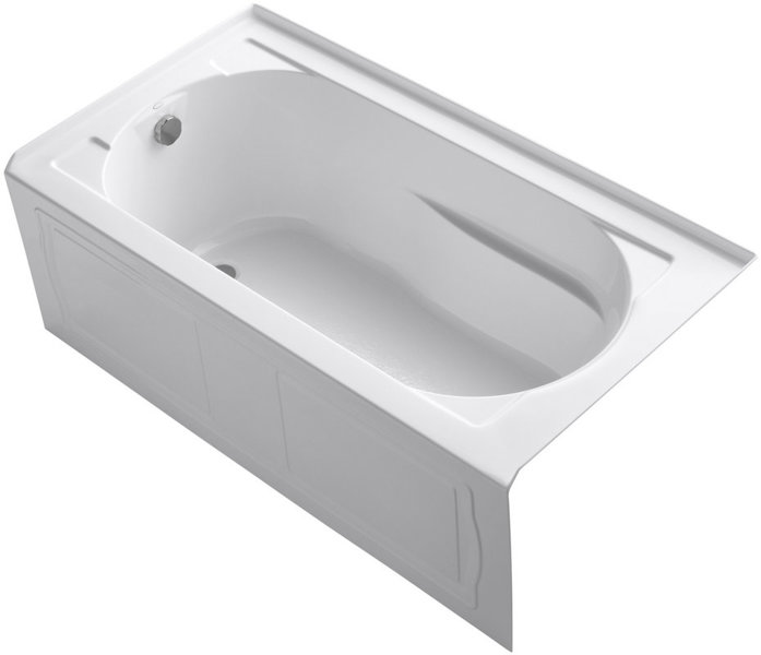 Kohler 1184-LA-0 Devonshire Collection Left Hand Bath Tub 60 In White
