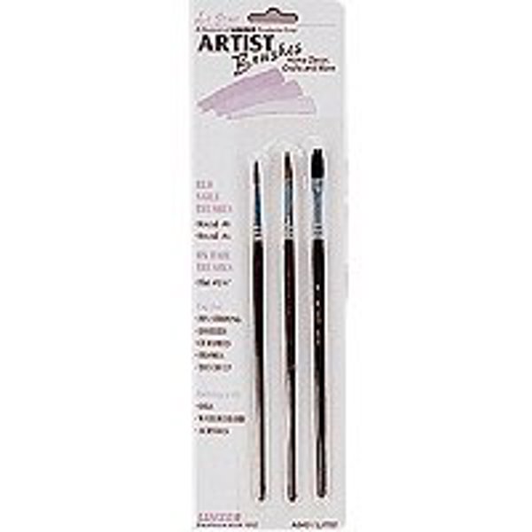 Linzer Products A343 3 Piece Artist Brush Set Wood Handle