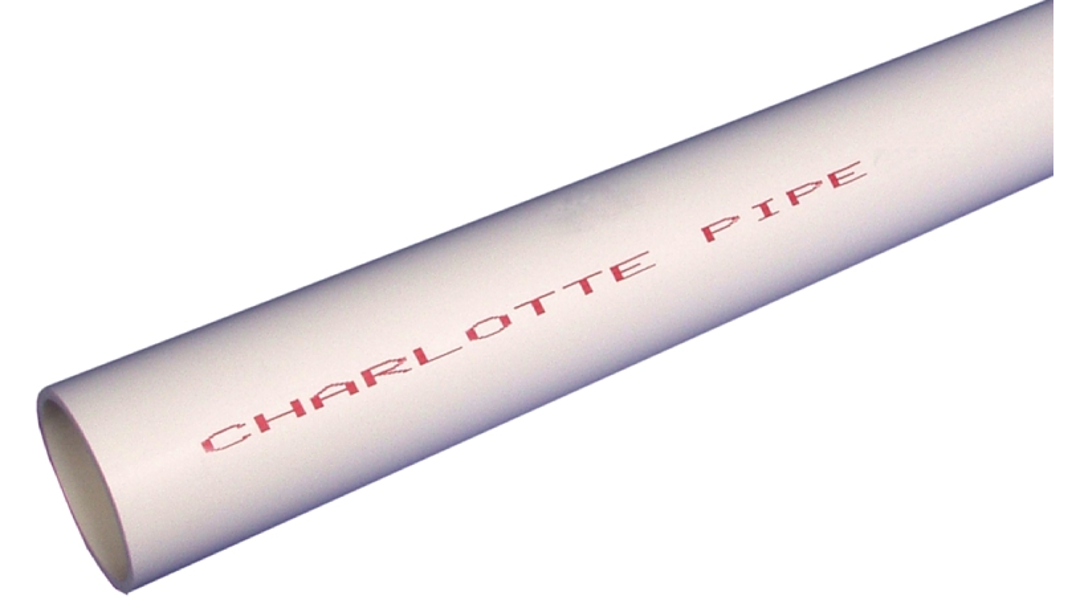PVC040051000HC Charlotte PP 40125 Plain End PVC Pipe 1/2 In x 5 Ft Schedule 40 Water Pipe 300 Per Bundle
