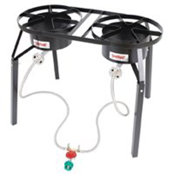 Barbour Int'l DB250 High Pressure Dual Burner Gas Cooker 100000 BTU LPG Cast Iron