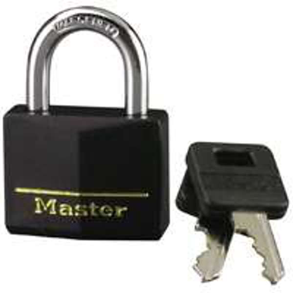 Master Lock 141D Aluminum Padlock 1-9/16 In Black Vinyl Cover