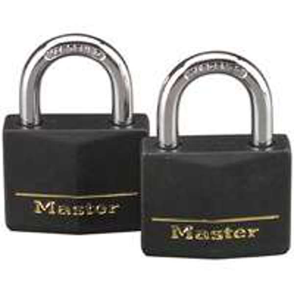 Master Lock 141T Padlock 1-9/16 In Aluminum Covered Black
