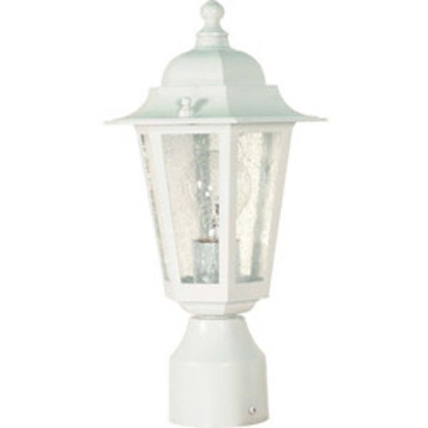 SATCO 60-994 Outdoor Lantern 1 Light White Finish with Clear Seeded Glass