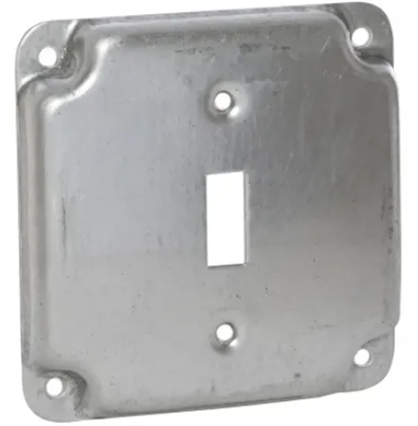 RACO 800C Exposed Work Cover 4-3/1 Square Galvanized Steel Gray
