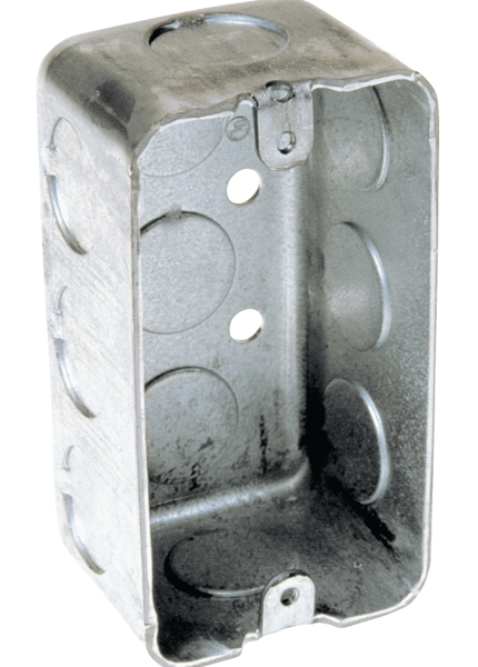 RACO 8660 1-Gang Handy Box 1-7/8 In Deep 1/2 KO Steel Gray
