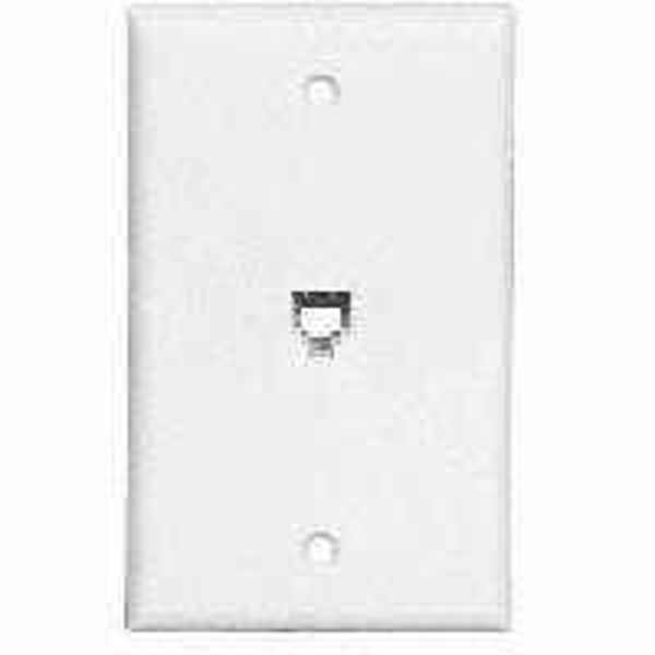 EATON-COOPER WIRING 3532-4W Standard 4-Conductor Telephone Wall Jack Flush Mount Decorator White