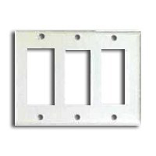 EATON-COOPER WIRING 2163W-BOX Wall Plate 3G White Decorator 4-1/2 In Thermoset