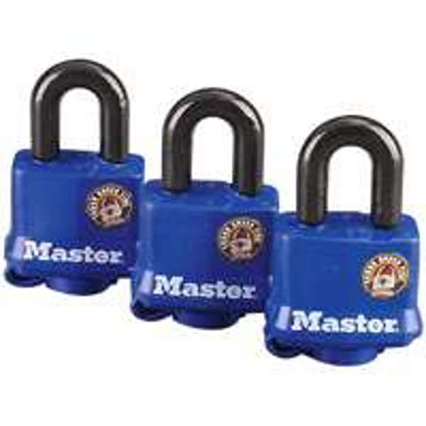 Master Lock 312TRI Steel Laminated Padlock 1-9/16 In 3 Pack