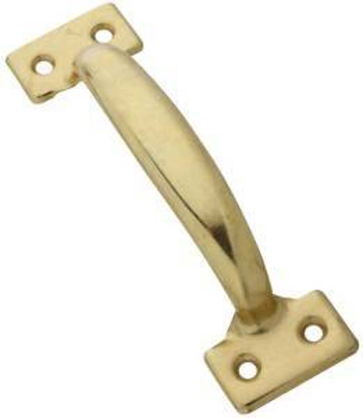 National Hardware N116-764 Door Pull 1-3/4X1.62X6-1/2 In Steel Brass Colour Brass