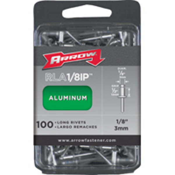 Arrow Fastener RLA1 Pop Rivet 1/8 Inch Long 1/2 Inch Length Aluminum