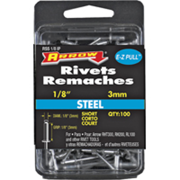 Arrow Fastener Co RSS1/8IP Short Steel Pop Rivet 100 Pcs