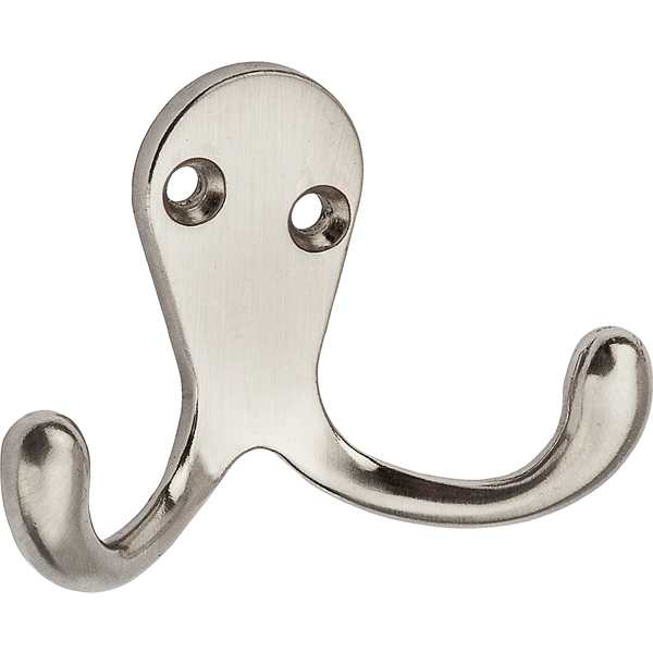 National Hardware N325-522 Double Clothes Hook 35 Lb Satin Nickel