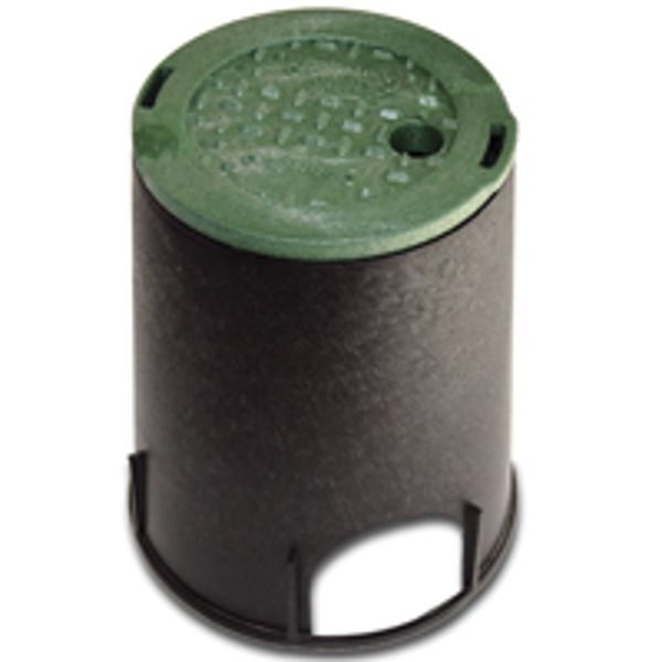 NDS INC 107/107BC Round Valve Box Durable Plastic Construction Green Lid