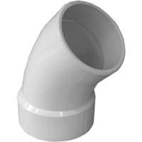 Genova Products 192404 / D321040 4 In PVC DWV 45 Degree Elbow Schedule 40