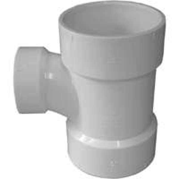 Genova Products 71132 PVC Reducing Sanitary Hub 3 X 3 X 2 Sch 40 Red