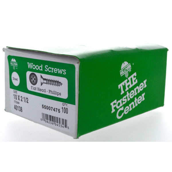 Hillman Group 40138 Phillips Flat Head Wood Screw 10X2