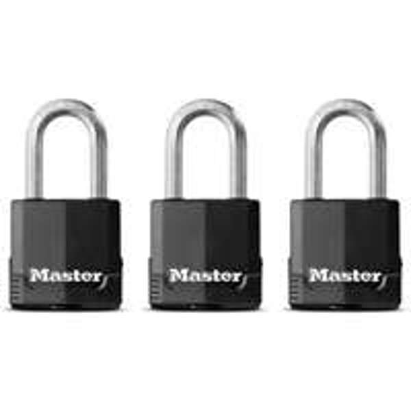 Master Lock M115XTRILF Padlock 1-9/16 In Black