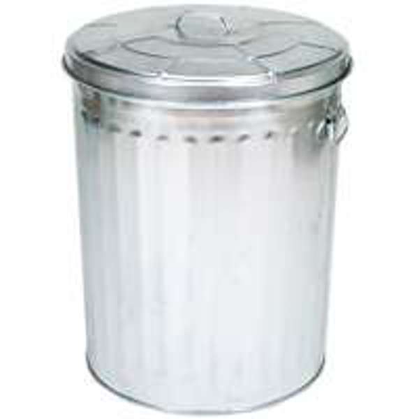 Behrens Manufacturing 1270/630 Steel Garbage Can 31 Gal Silver with Lid Recycle Bin