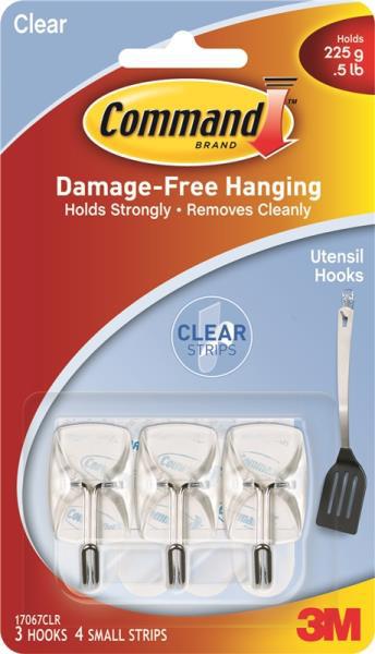 3M 17067CLR Designer Hook Small Clear